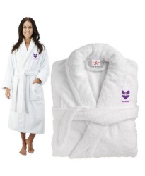 Deluxe Terry cotton with bride to be fancy bikini CUSTOM TEXT Embroidery bathrobe